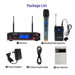 Handheld W/Headset Lavalier Lapel Microphone 4-Channel Sound Mixing USB Console