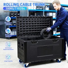 Cable Trunk ATA Road Case Heavy Duty Utility Road Trunk Flight Case with Wheels