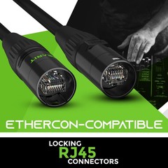 GEARit 100ft EtherCon-Compatible Cable & 4CH Extender Black