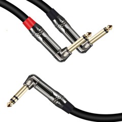 1/4 TRS Right Angle to (2)1/4 TS Right Angle Stereo to Mono Splitter Y Cable