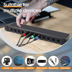 12-Channel XLR Balanced Patchbay Stage Box for Lighting & Studio Use