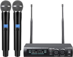 innopow Wireless Microphone System, Dual UHF, Cordless Set, 150-200Ft, CH.01&02
