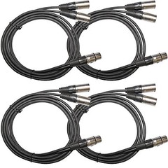 4 PACK 6 ft foot 3pin XLR mic cable snake cord Y splitter 1 F female to 2 M male