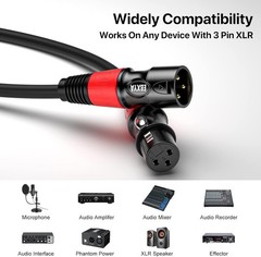 XLR Microphone Cables 35 ft, Balanced Male to Female