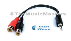6 inch 3.5MM (1/8″) Stereo Male to Dual RCA Female Jacks Audio Cable Wire VWLTW