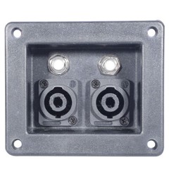 2Pc Plastic Jack Plate W/ Dual SpeakON NL4 & 1/4″ Female Jack PA Speaker 99x84mm