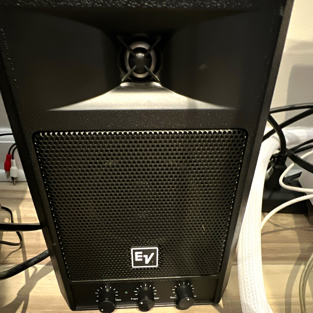 Electro-Voice EV Powered Loudspeaker Monitor Cabinet, Wired Connectivity, Black