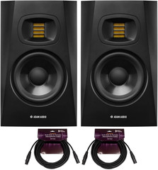 Professional T-Series T5V 5″ 70W 2-Way Active Nearfield Monitor, Pair, Bundle wi