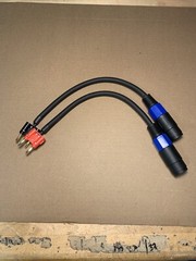 2 PACK – SpeakOn Female to Dual Banana Male Speaker Adapter Cable – Ships Free!