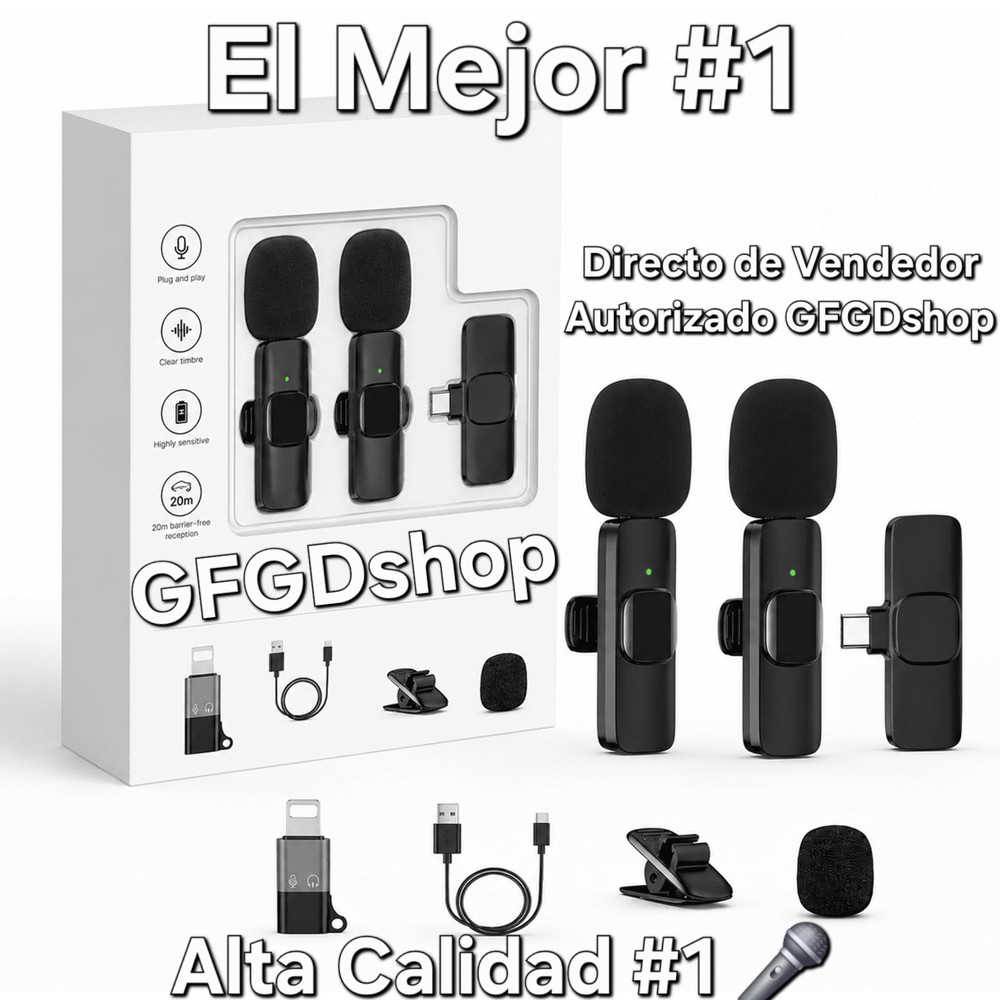 Microfono Mini Inalambrico De Para Celular iPhone O Android 2 Solapa Micrófonos