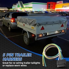 5 Way Flat Trailer Wiring Harness Plug, 25 Inch Wire 5 Pin Trailer Connector