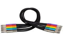 Hosa TTS-890 TT Patch Cable 8-pack 3 foot (Assorted Colors)