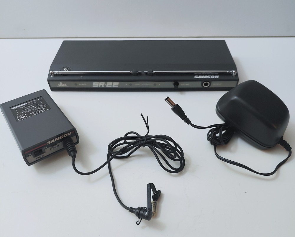 Vtg Samson SR22 VHF-FM True Diversity Receiver & ST-2 Transmitter Mic – TESTED