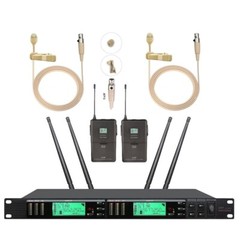 UHF Vocal Microphones Dual Lavalier Two Bodypack mic For Shure QLXD4 Vocal Mics