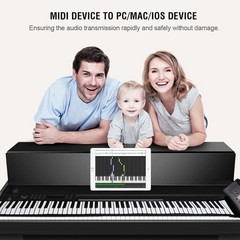 USB MIDI to USB Cable Adapter Connect Piano Keyboard to PC Laptop 6.56FT Black