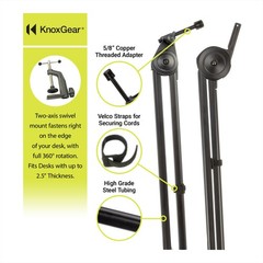Knox Gear 30-In Microphone Desktop Boom Arm (Black)