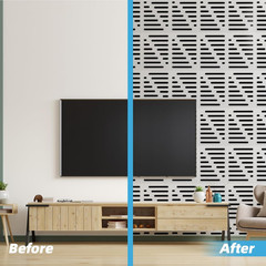 6-Pack Self-Adhesive Soundproof Acoustic Panels for Wall, 16 x 12 Inch Stripe De
