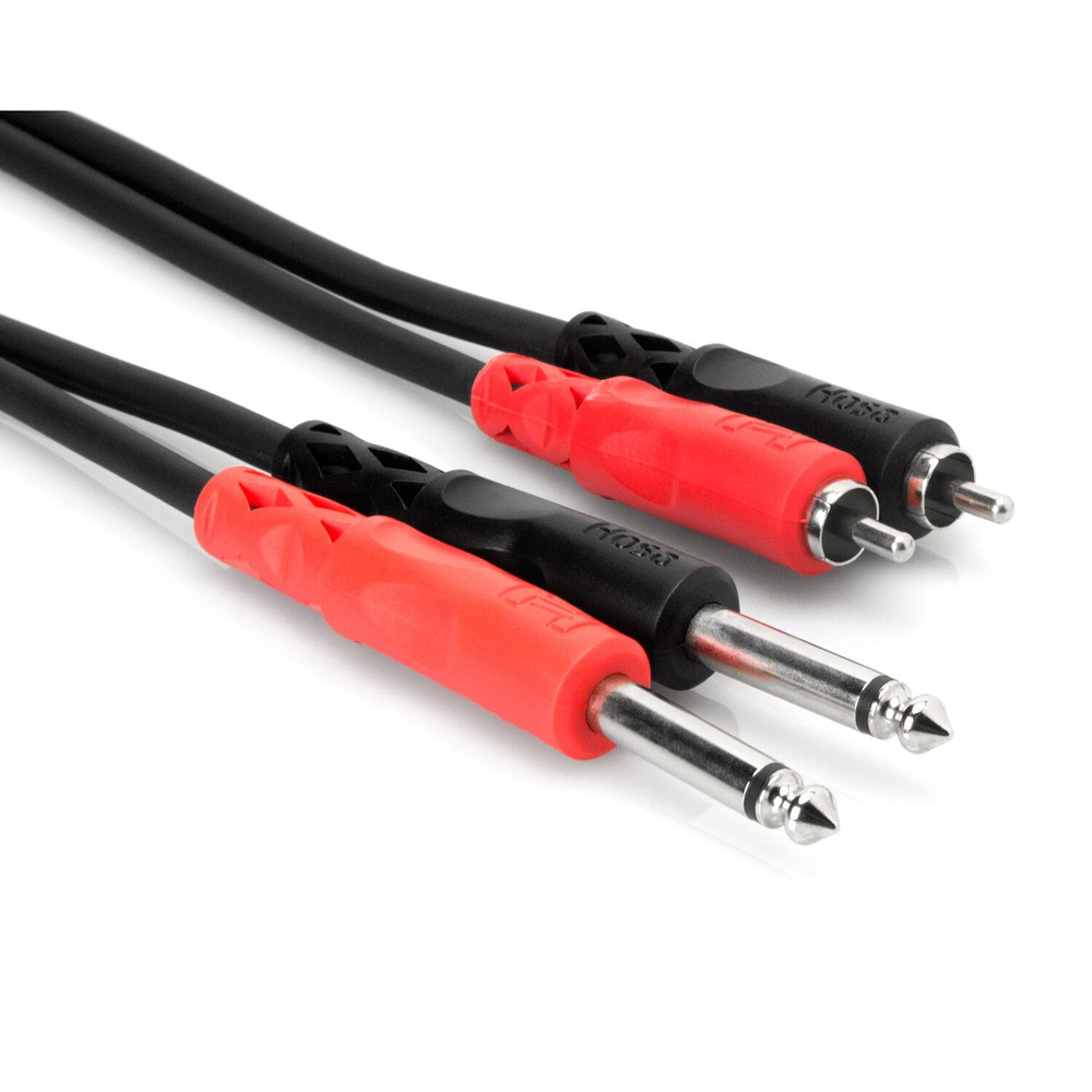 Hosa CPR-203 Stereo Interconnect, Dual 1/4 in TS to Dual RCA, 3 m