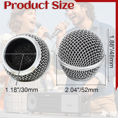 4 PCS SM58 Microphone Head Replacement, Standard Size Grille Mic Replacement Foa