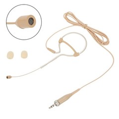 Beige Single Earhook Headset Mic Headworn Microphone 3.5mm 3 Pin 4 Pin XLR New