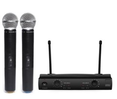 UHF Wireless Microphone System with 2 Hand held mics for School Church Play Home