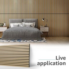 4 Pack 47.2×23.6in. Oak Wood Slat Panels – Sound Absorbing