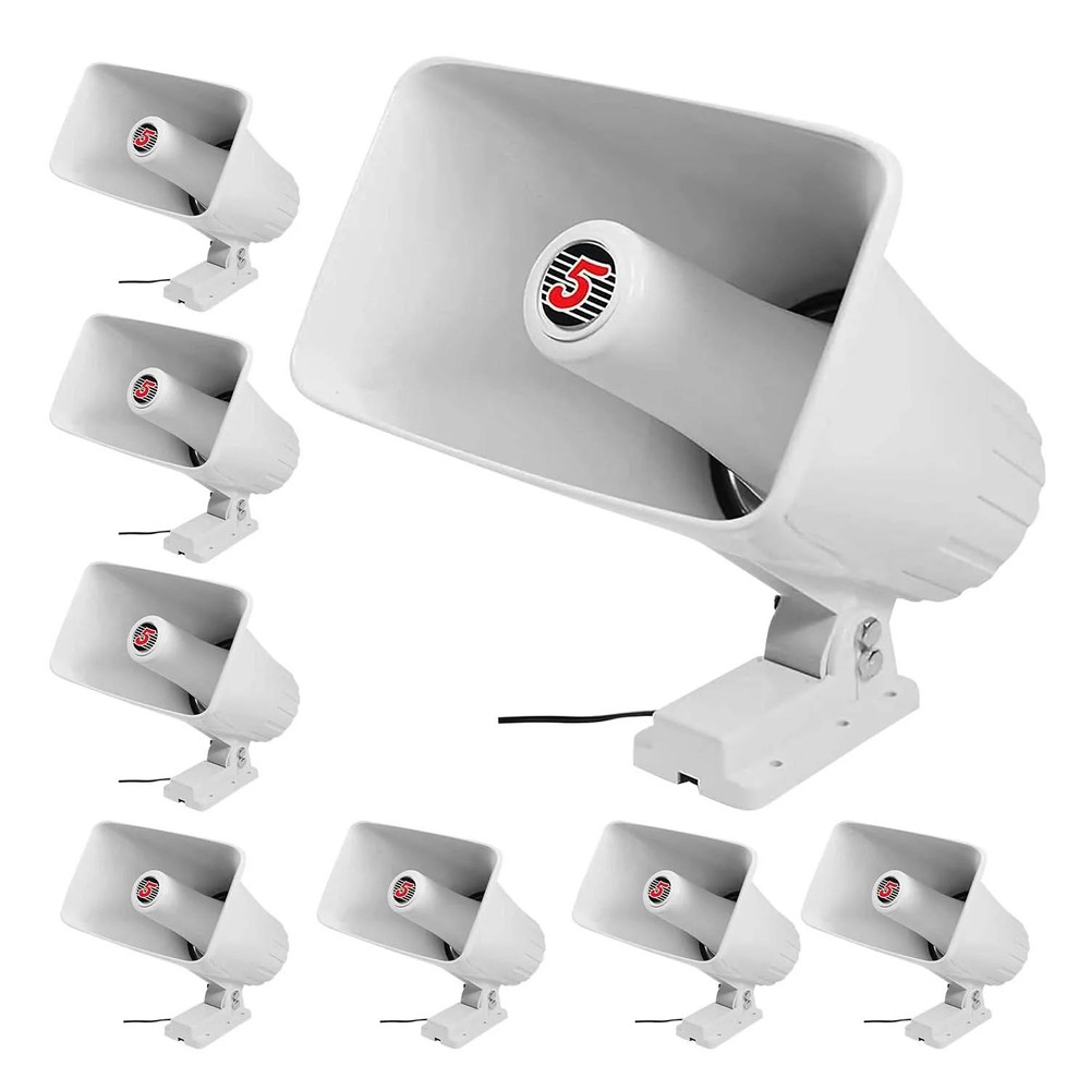 5 Core Horn PA Speaker 8Pcs 8 Inch 65W Loud Audio 8Ohm Outdoor Speakers System