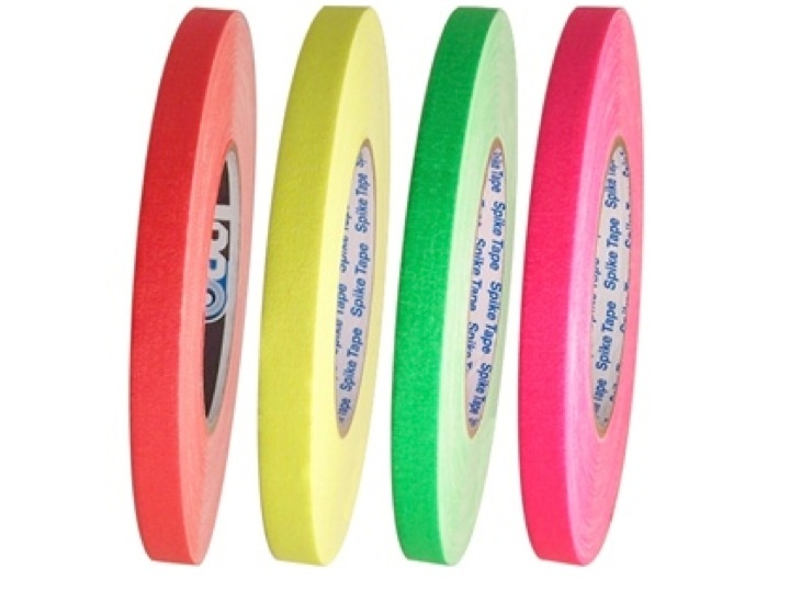 4 PACK FLUORESCENT GAFFERS STAGE TAPE – RAINBOW – 1/2 INCH X 60 YARD