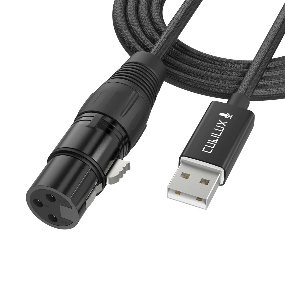 USB A to XLR Microphone Cable, USB to XLR Female MIC Cord for Laptop, Compute…