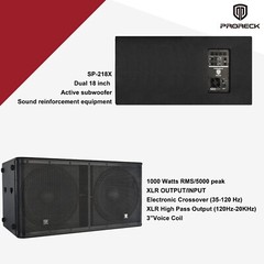 Proreck SP-218X 5000W dual 18“ Active DJ Subwoofer For Stage