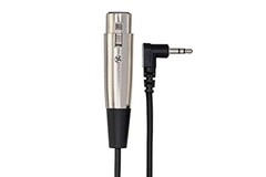 Hosa XVS-101F XLR3F to Right Angle 3.5 mm TRS Microphone Cable, 1 Foot