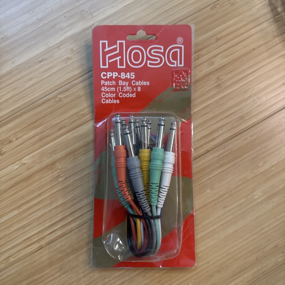 Hosa CPP-845 Set of 8, 1/4in TS Patch Cables 1.5ft – New Old Stock, Free Ship