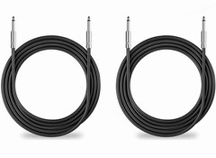 2 Pack 200ft 12AWG 1/4″ TS Speaker Cables Male to Male DJ PA Amp Patch Cord