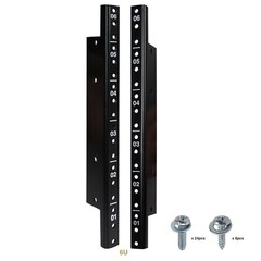 Sound Town 2-pack 6U Rack Rails, Black Powder Finish, with Screws (ST-RR-06U)