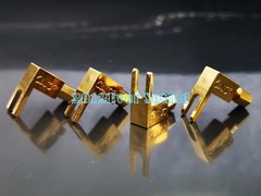 4x CMC Copper Gold Plated Speaker Spade Plug Connector Right Angle
