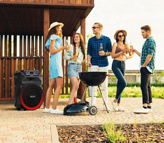 18″ Portable Bluetooth Party Speaker DJ PA Loud Karaoke Systems W/ Mic Remote
