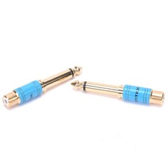 Audio Converter 6.35mm 1/4 in TRS Stereo Jack Male to RCA Female Plug Connector
