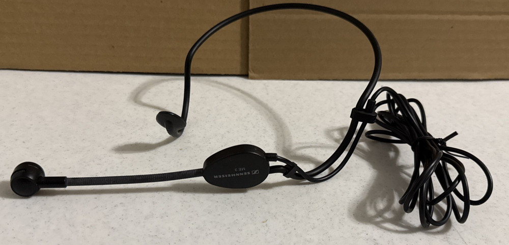 Sennheiser ME 3 Headset Condenser Microphone with Locking 3.5mm Jack – Black