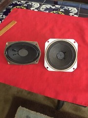 2 Odd Unbranded NOS Vintage Loud Speakers Round Oval Estate Find