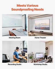 VEVOR 18 Pack Acoustic Wall Panels 11.8 x 11.8 x 0.4 inch Self-Adhesive White
