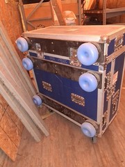 MIDAS PRO2C Metal Flight/Road Case Blue/Silver w/ Wheels & Carry Handle