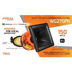2x PRV AUDIO Series 1″ 150W RMS (300W Peak Power Handling) 8 Ohm Horn Tweeter