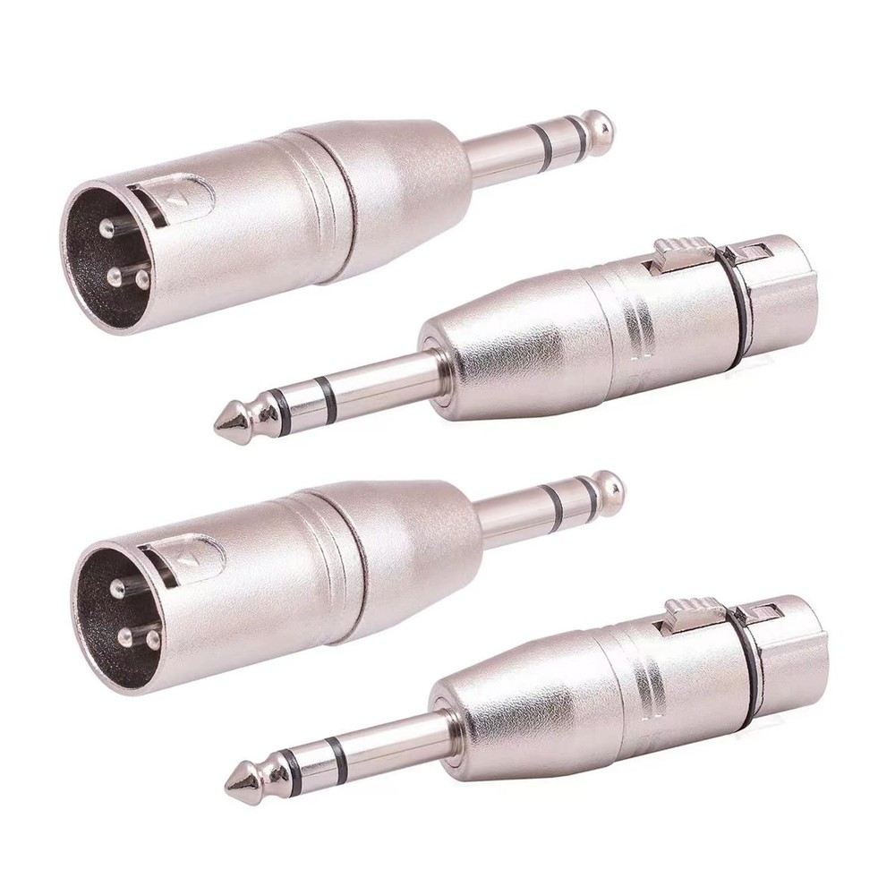 4 Pack 1/4″ TRS to XLR Adapter, Balanced Quarter Inch 6.35mm Male to XLR Male