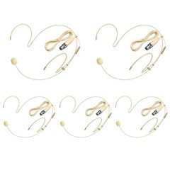 5 Pack Headset/Headworn Microphone Double Over Ear Earset Micophone for Singing