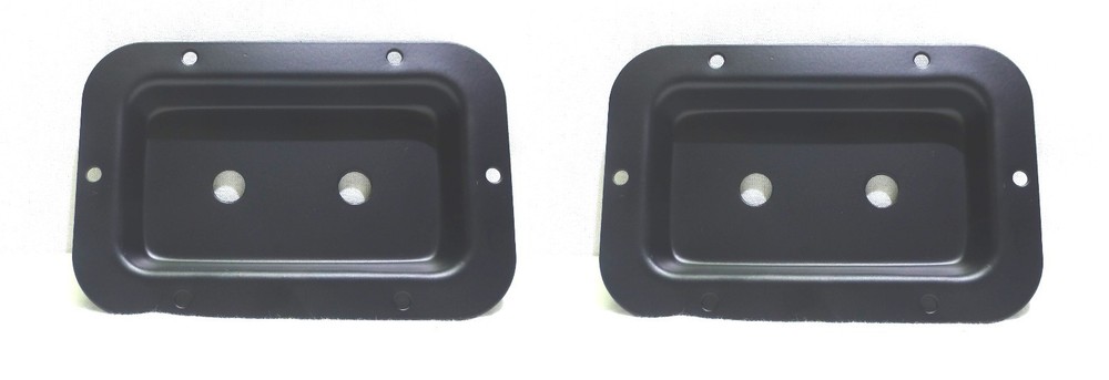 (2) Two Black Steel Speaker Jack Plates for (1/4″) Female Phono Connectors.
