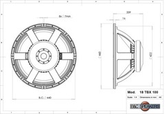 2 x B&C 18TBX100 18″ Low Frequency 2400W Subwoofer 8-Ohms 97.0 dB 35 – 1000 Hz.