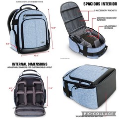 USA GEAR UBK Padded Audio/Camera or Drone Backpack Customizable Dividers NWOT