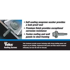 Teks Roofing Screws 12×1 Hex Head Drill Point 80 Pack Metal Wood Fasteners