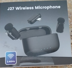J27 2.4GHz Wireless Microphone Plug & Play High Sensitivity for Video Black