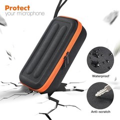 🆕Waterproof Rigid Impact-Resistant Dual Microphone Case w/ Net Pocket & Handle